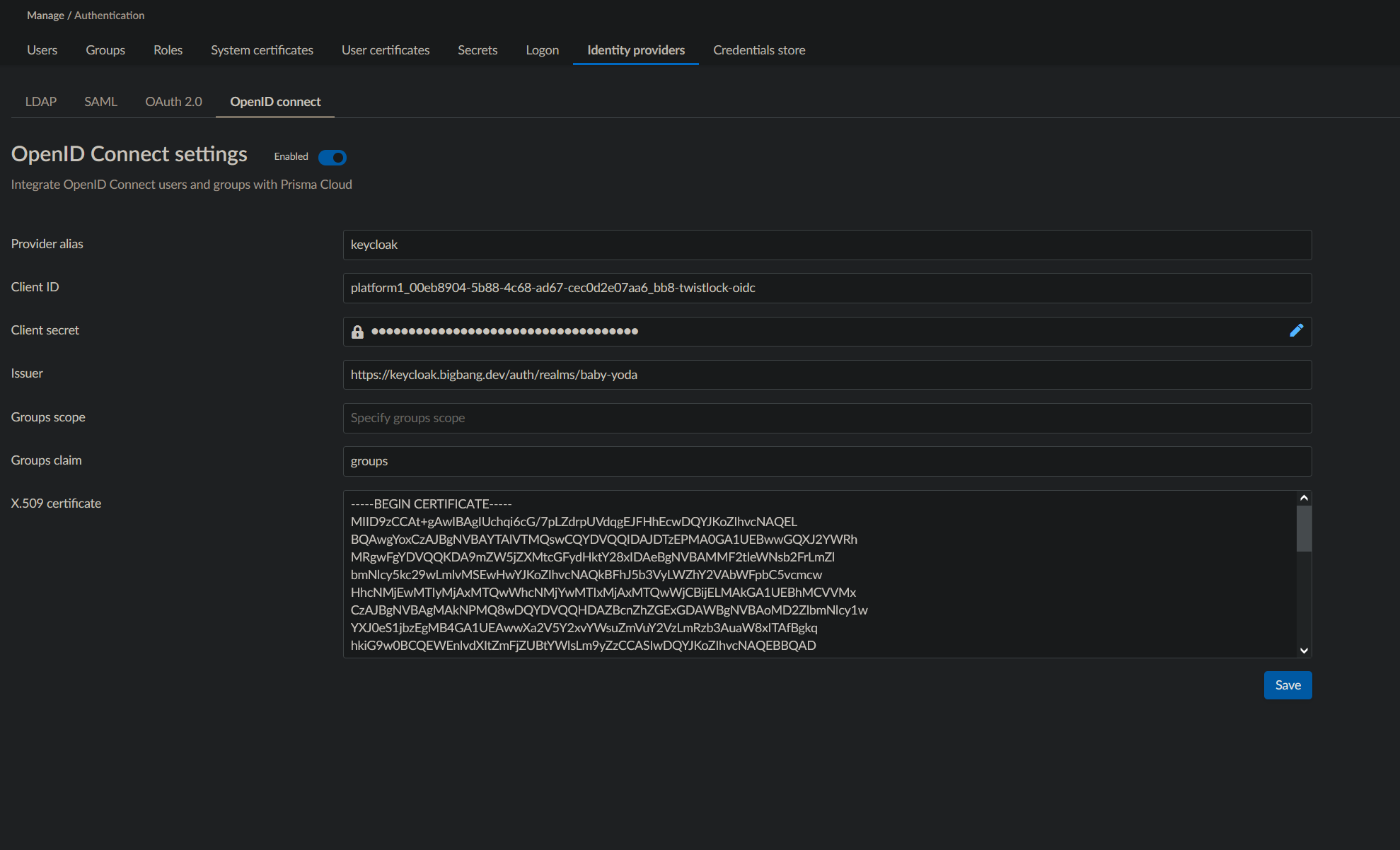 OIDC Config